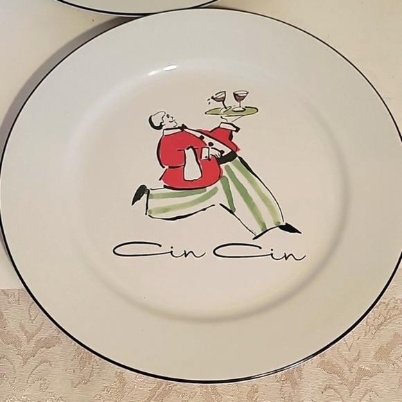 ROSANNA CHEERS DARLING BREAD OR SALAD PLATTS FRENCH WAITERS SET Of 6 5.75" - Picture 3 of 9